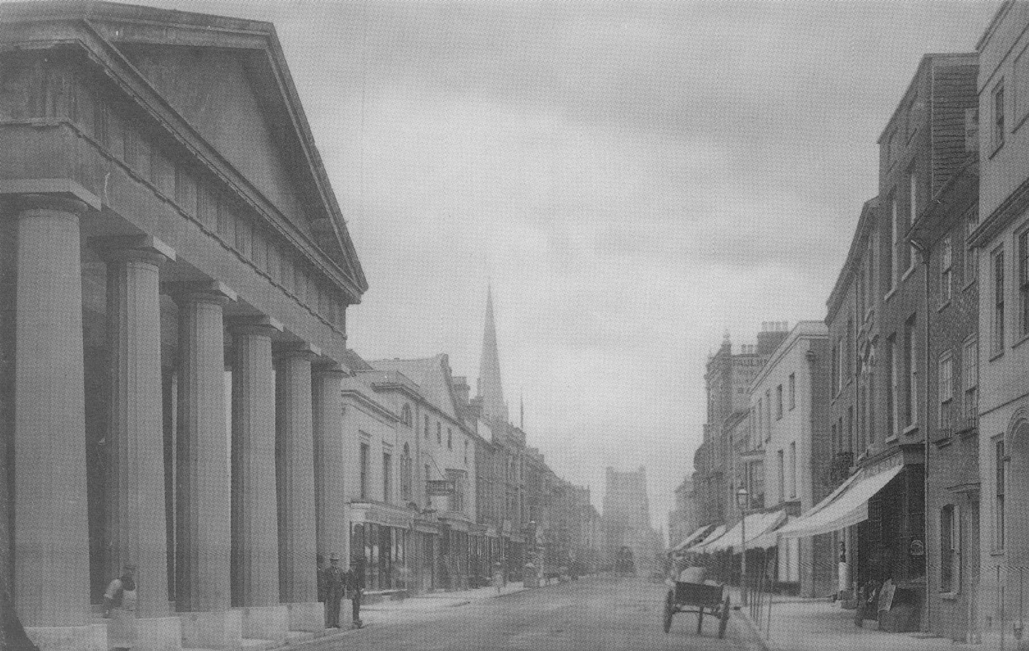 Corn Exchange in Victorian East Street Chichester Sussex Postcard