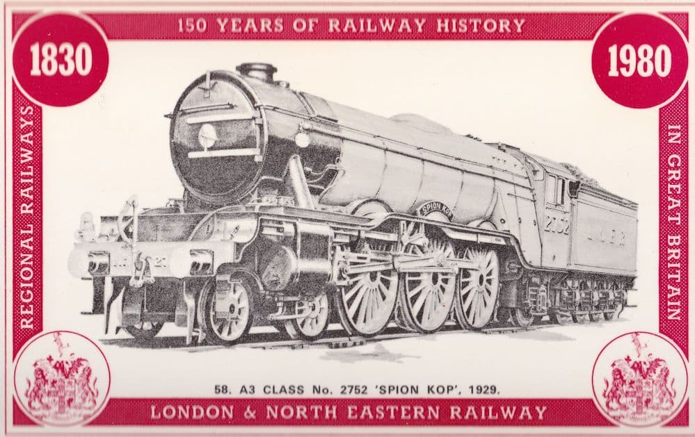 A3 Class No 2752 Spion Kop Train Anniversary LNER Postcard