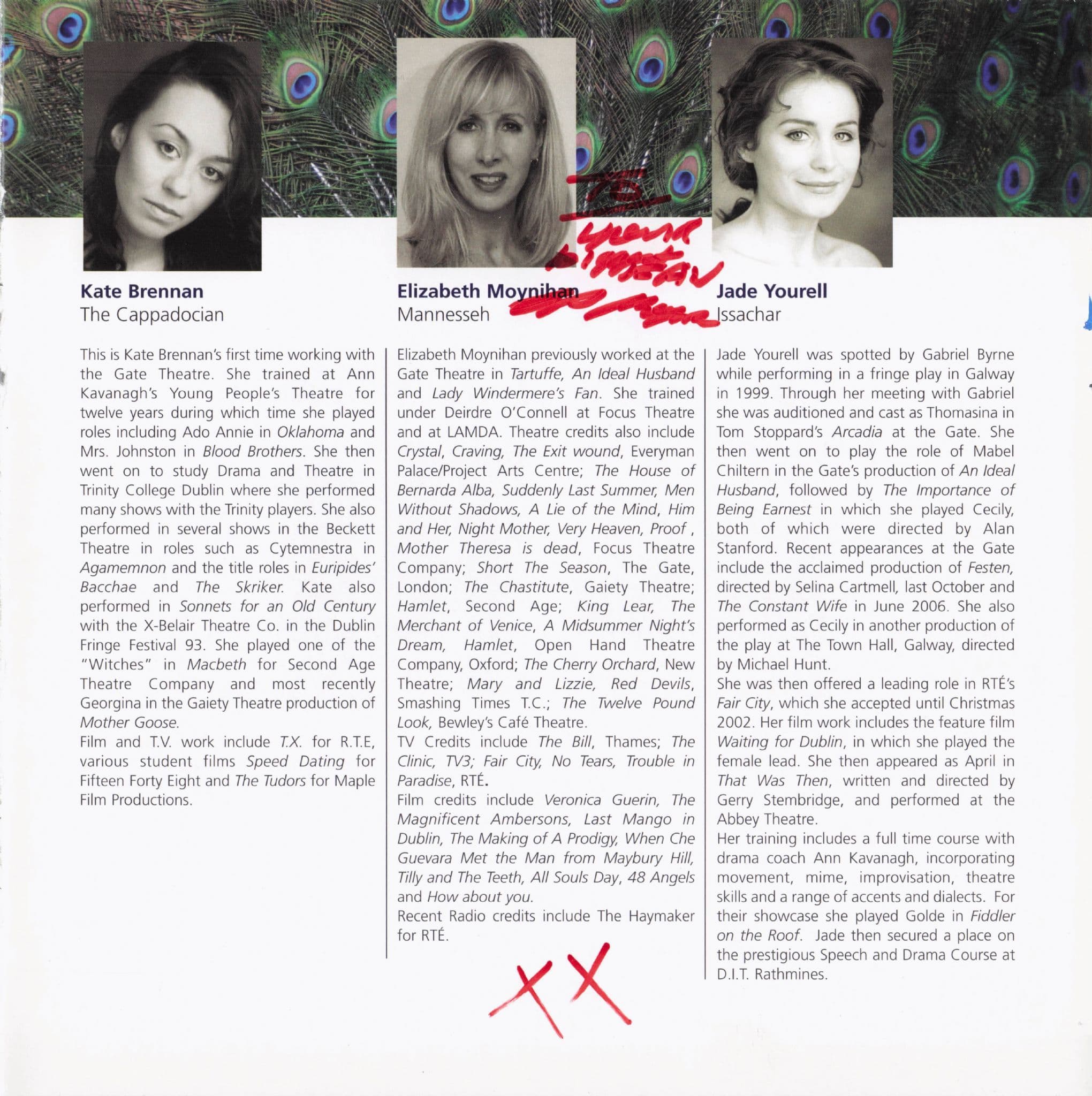 Elizabeth Moynihan Black Mirror Hope Street Hand Signed Theatre Page