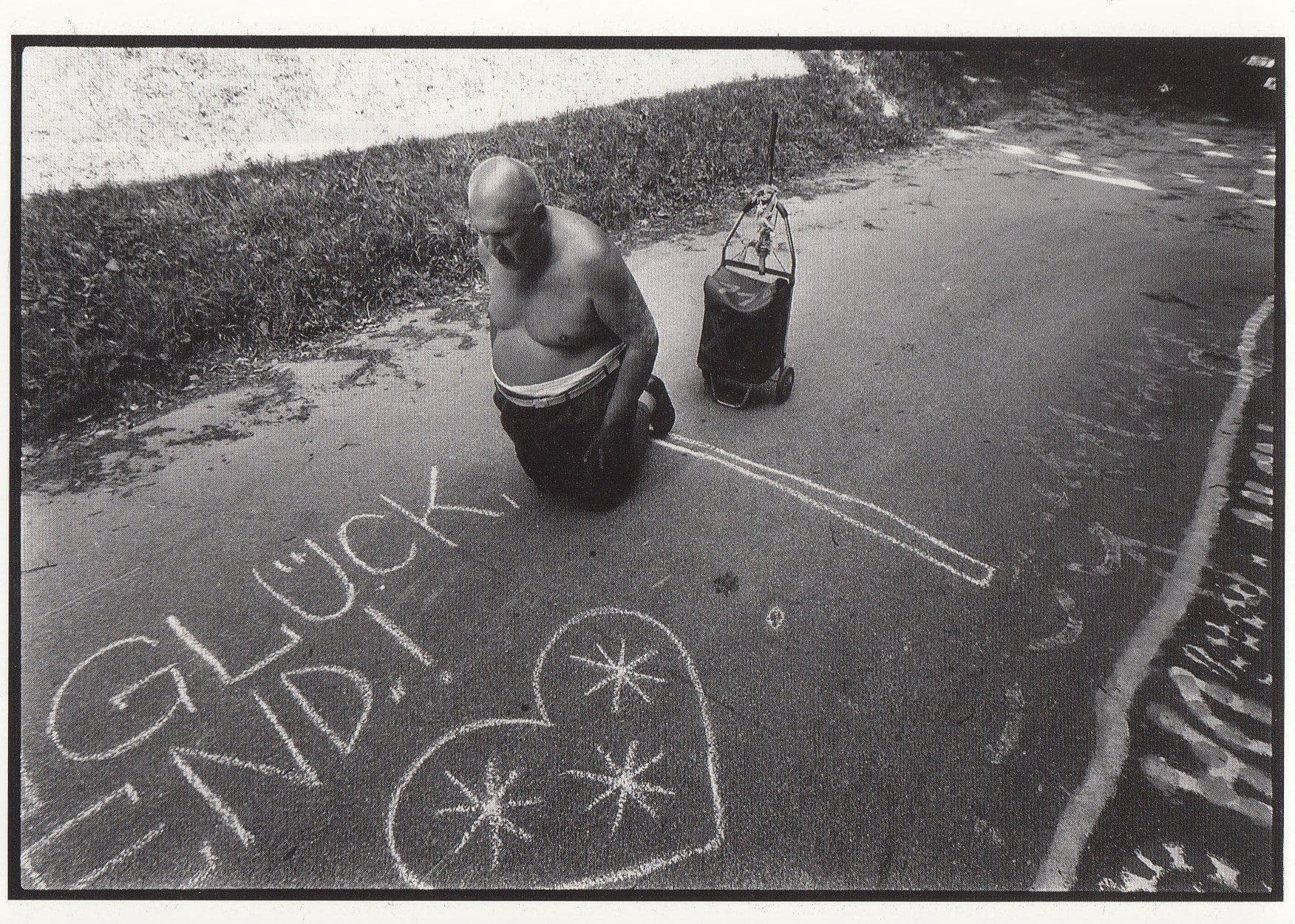 August Wall Austrian Street Artist In Buddha Pose Photo Postcard