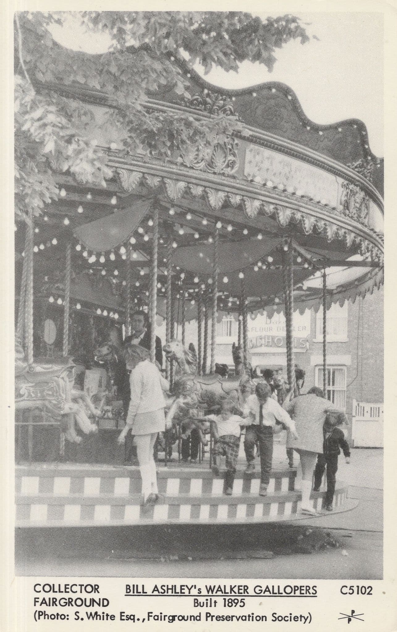 Bill Ashley's Walker Gallopers Fun Fair Roundabout Postcard