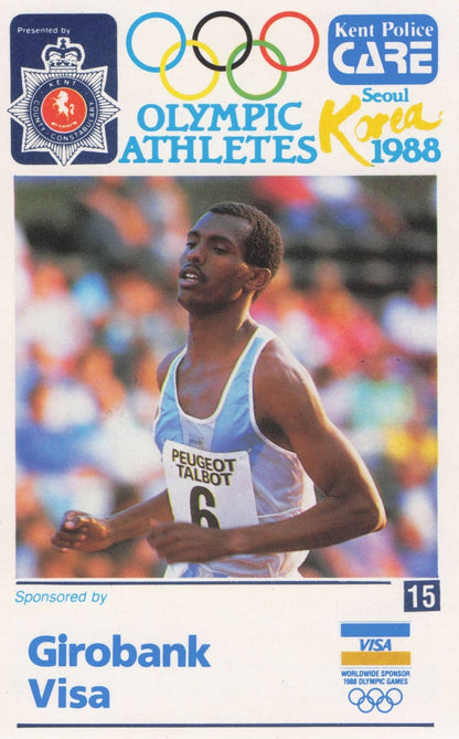 Abdi Bile Somalia Athlete 1988 Olympics Trade Card Photo