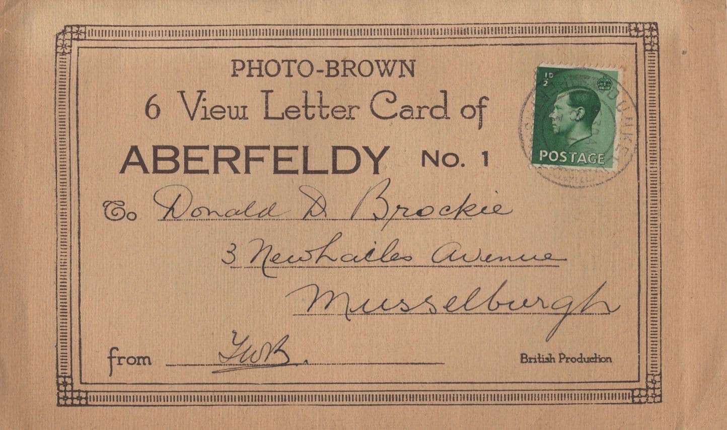 Aberfeldy 6 View Folding Scottish Postcard Letter Card Set Photo