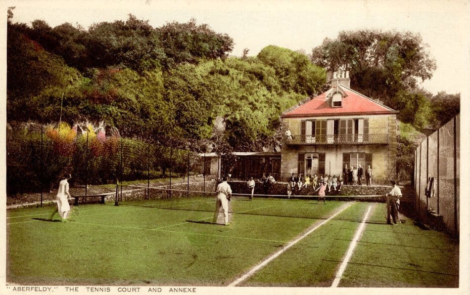 Aberfeldy Tennis Court & Annexe Antique Angus Scottish Postcard