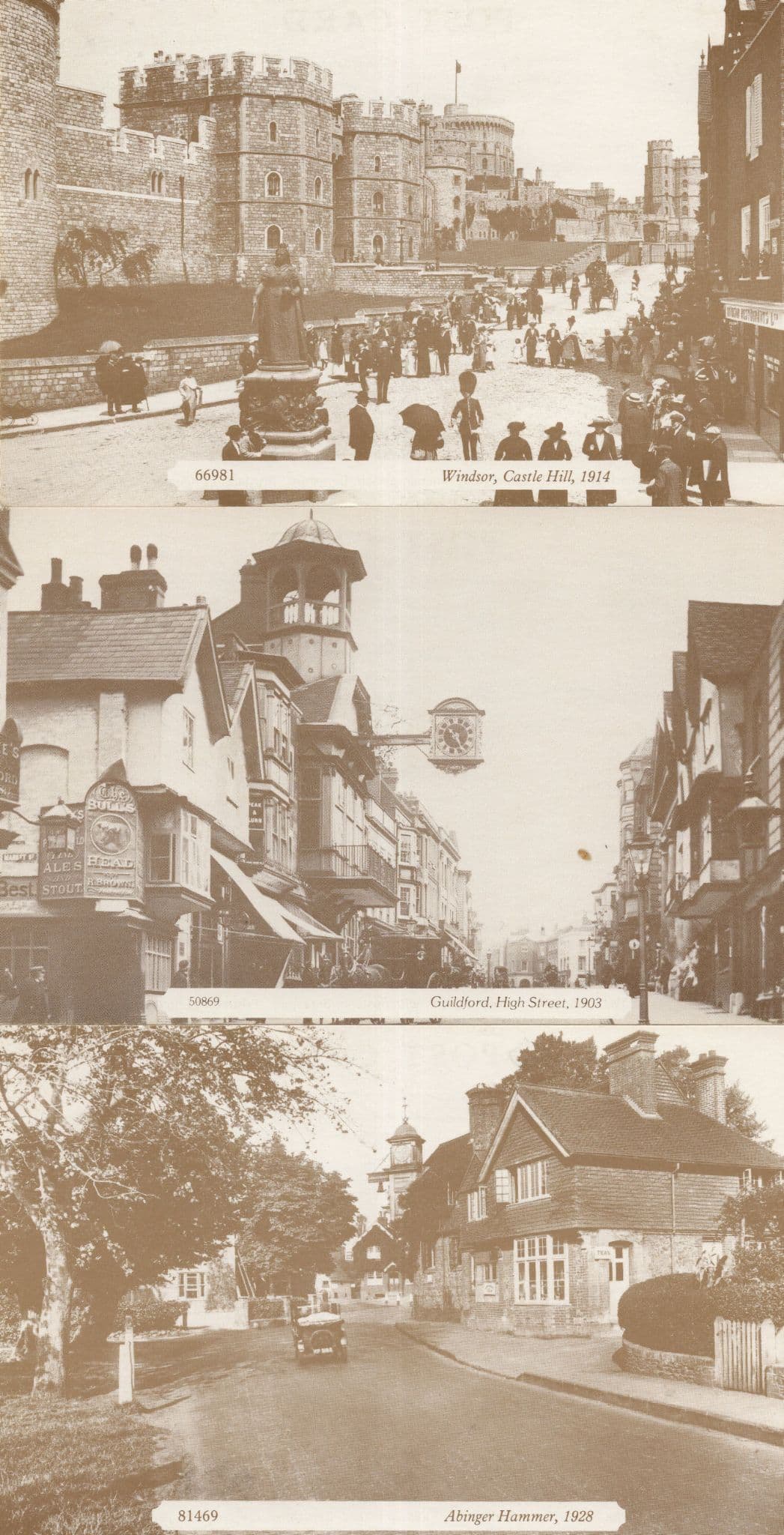 Abinger Hammer Old Windsor Guildford Surrey 3x Postcard s