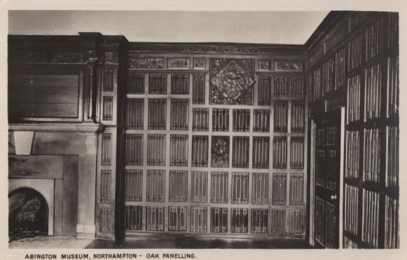 Abington Museum Northampton Oak Wood Panelling Old Crafts Postcard