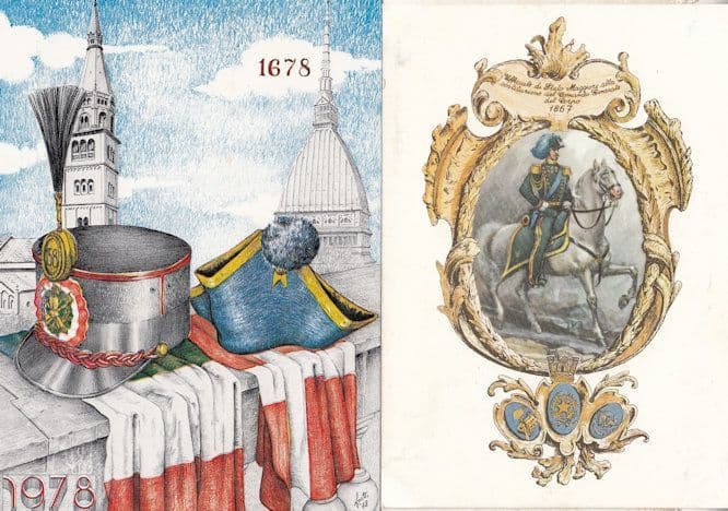 Accademia Militare Military Academy of Modena Scuola TWO 1970s Postcard s