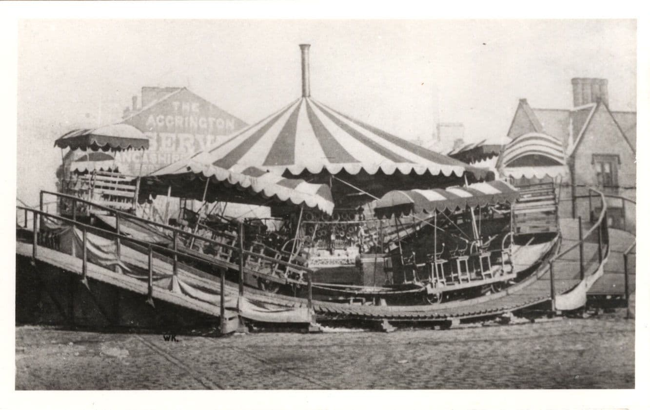 Accrington Lancashire Fair Vintage Thrill Ride PB Postcard Photo