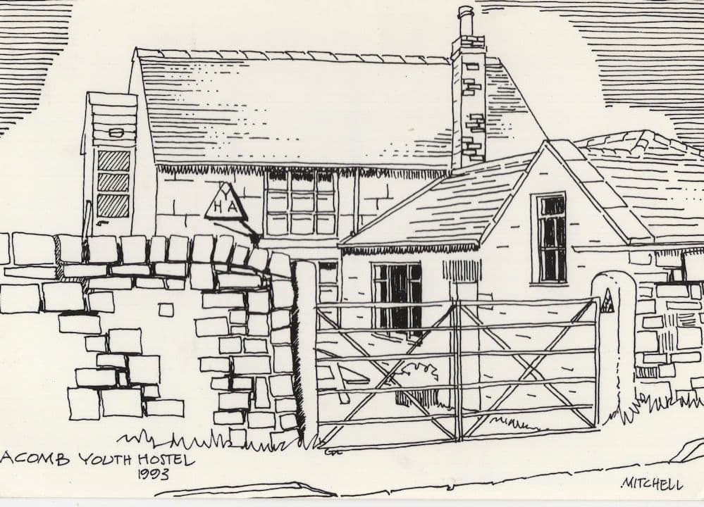 Acomb Youth Hostel Northumberland Local Painting Postcard
