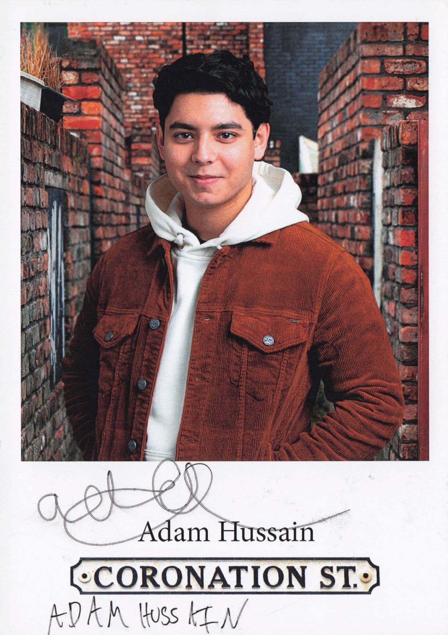 Adam Hussain Coronation Street RARE Hand Signed Cast Card Photo