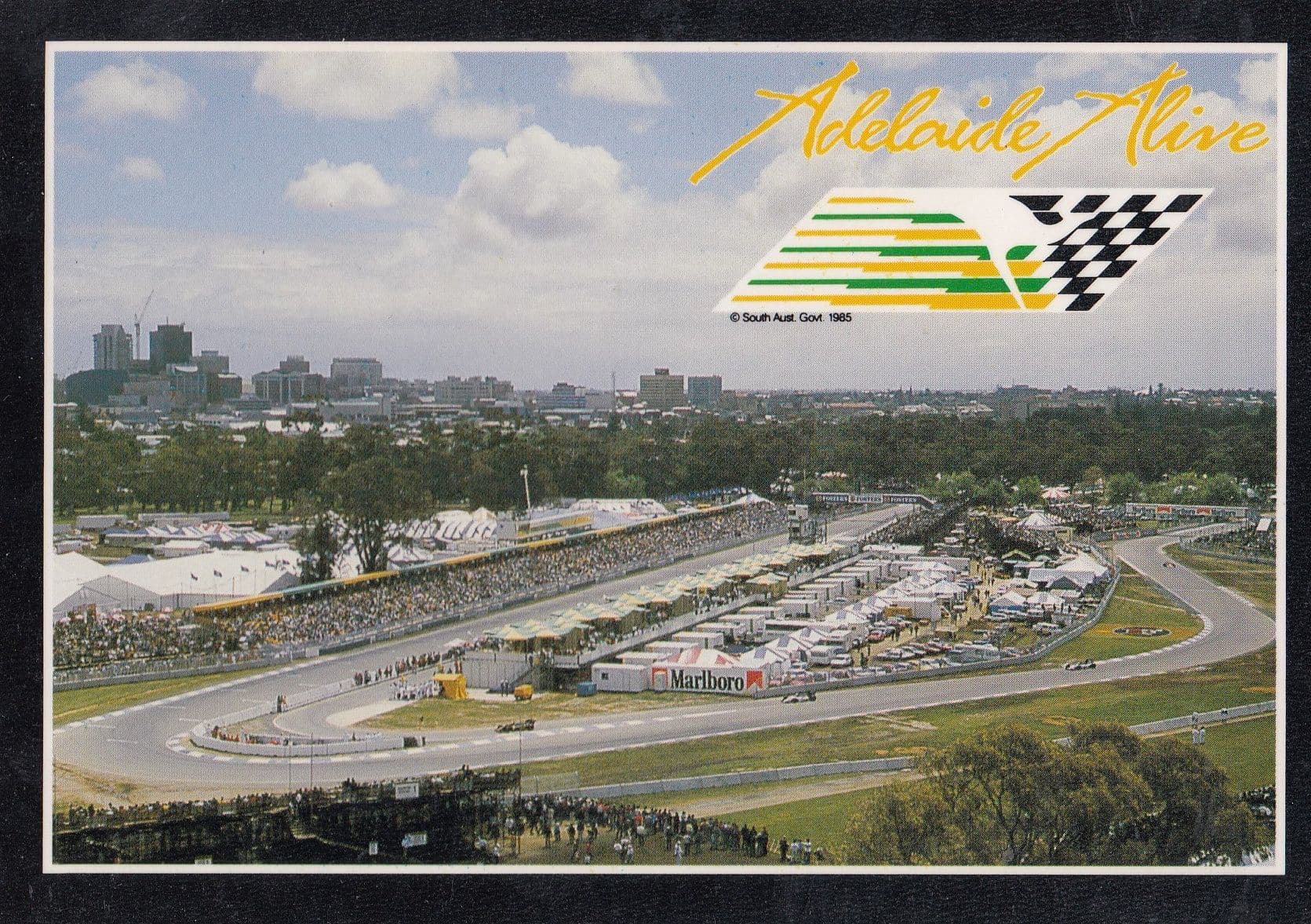 Adelaide Alive Australian Formula 1 Grand Prix Circuit Official 1985 Postcard