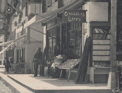 Adelboden Book Library Switzerland Old Postcard