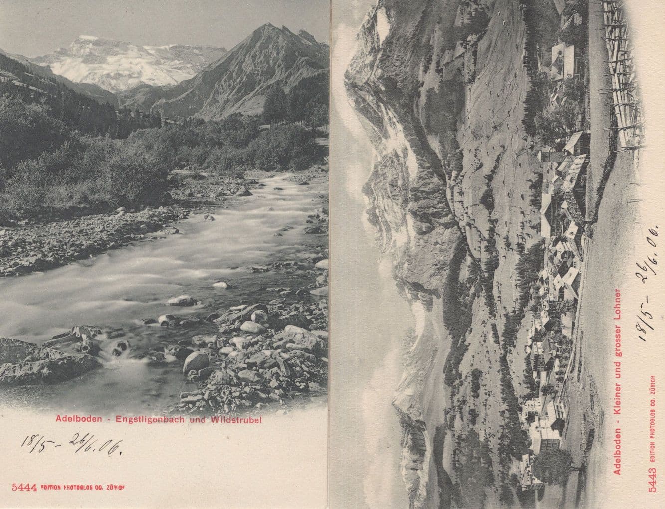Adelboden Kleiner & Grosser Lohner 2x Switzerland Old Postcard s