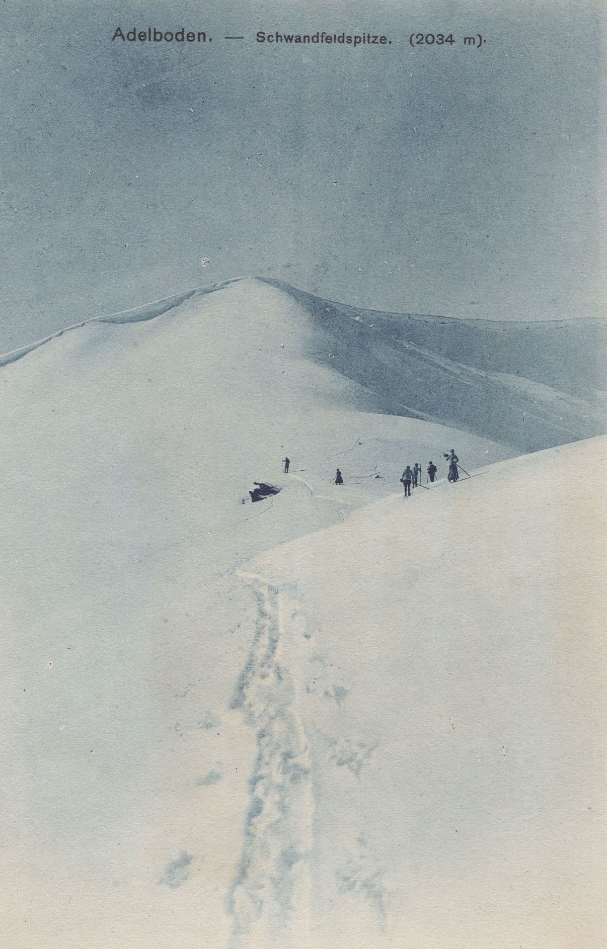 Adelboden Snow Skiing Mountain Climbing Old Switzerland Postcard