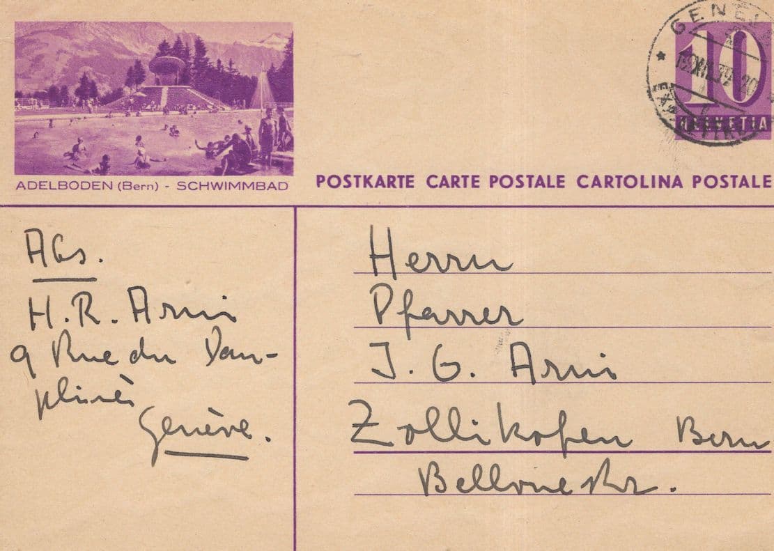 Adelboden Switzerland Old Swimming Pool Postcard