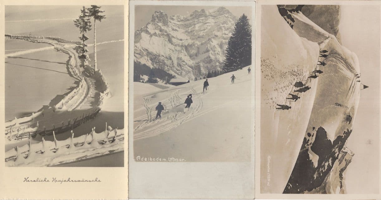 Adelboden Winter Sports Snow 3x Switzerland Old Postcard s