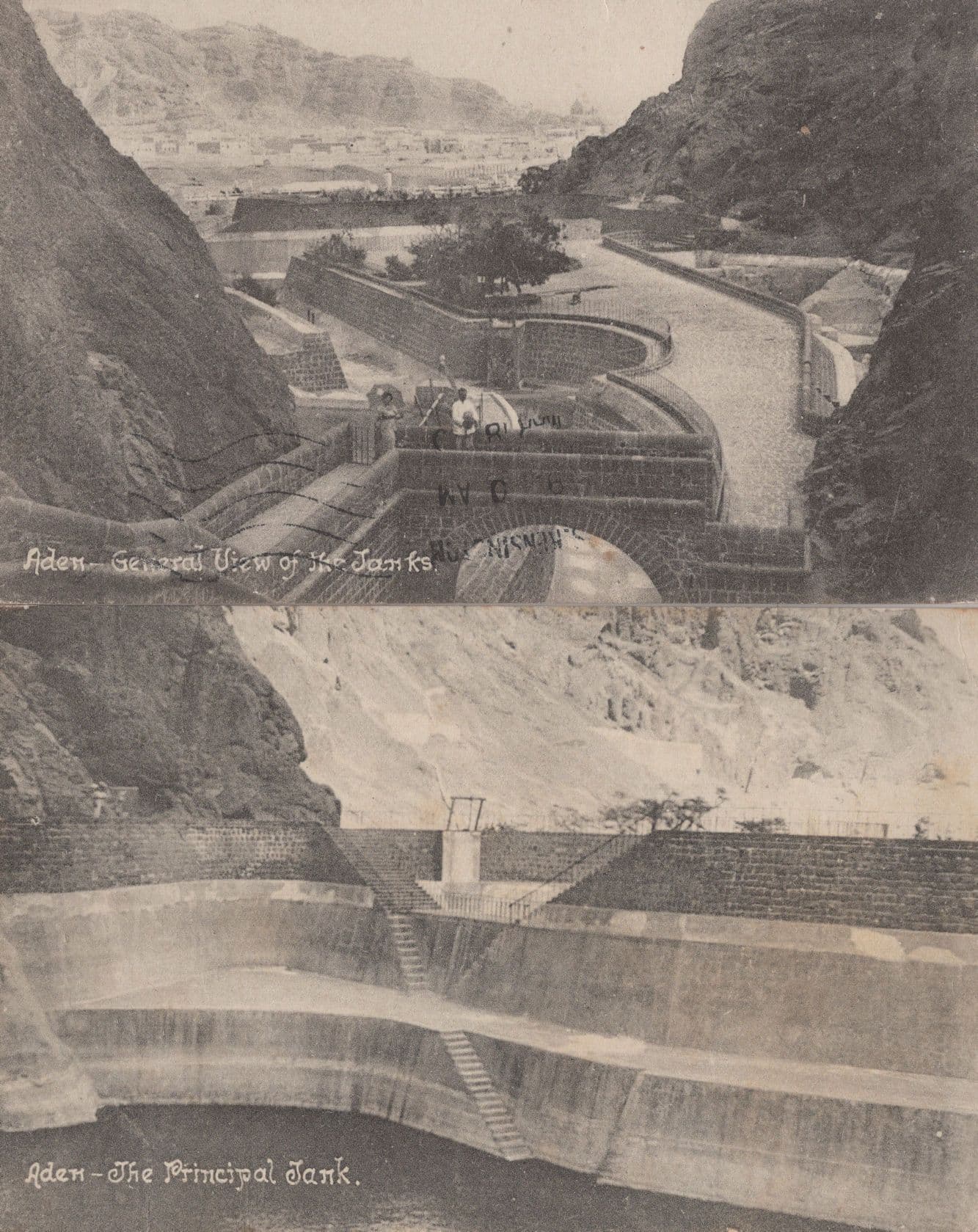 Aden The Principal Tank Janks 2x Old Postcard s