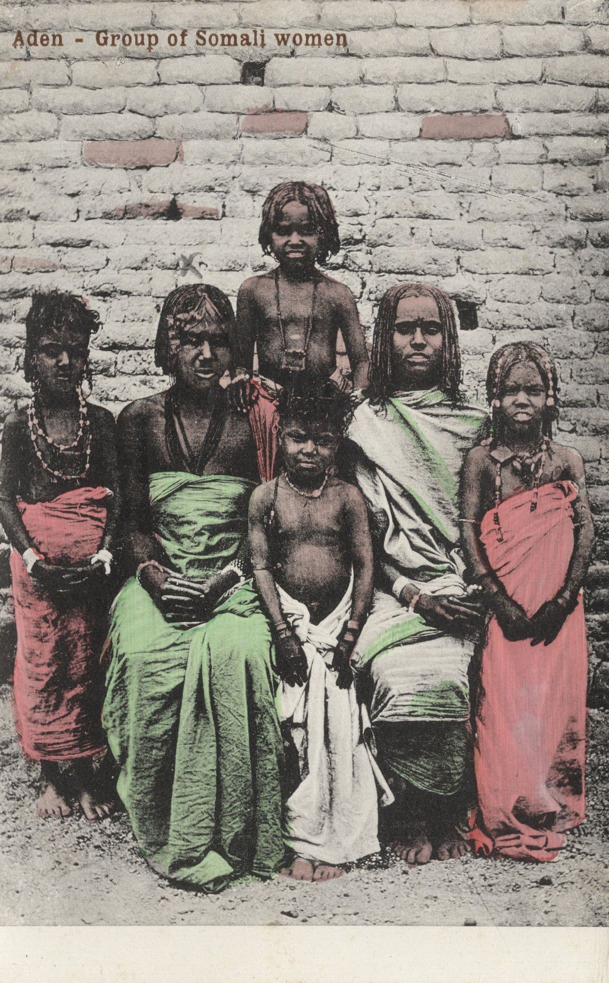 Aden Yemen Group of Somali Women Antique Ethnic Postcard