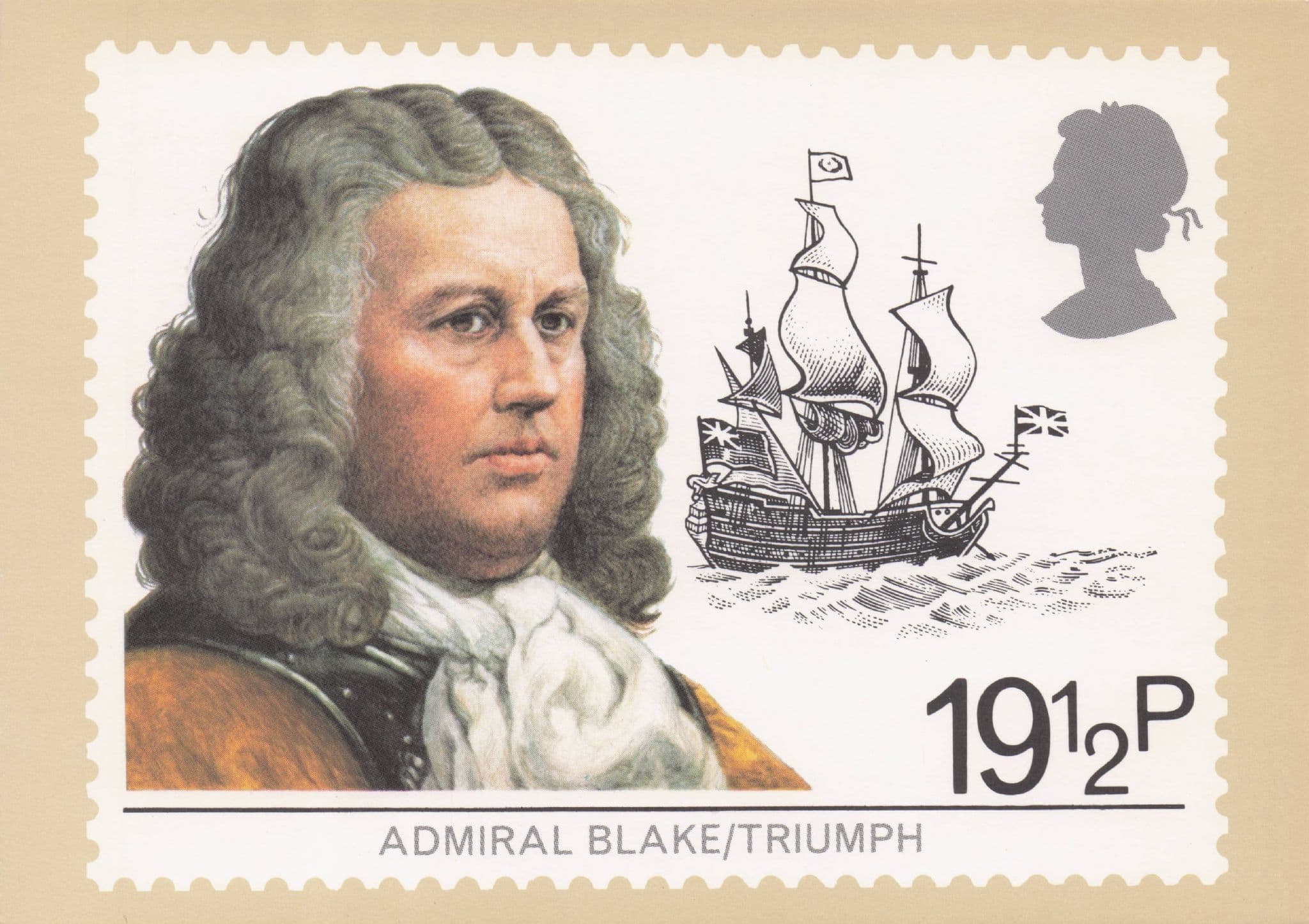 Admiral Blake Triumph Tall Ship Rare Royal Mail Stamp Ltd Postcard