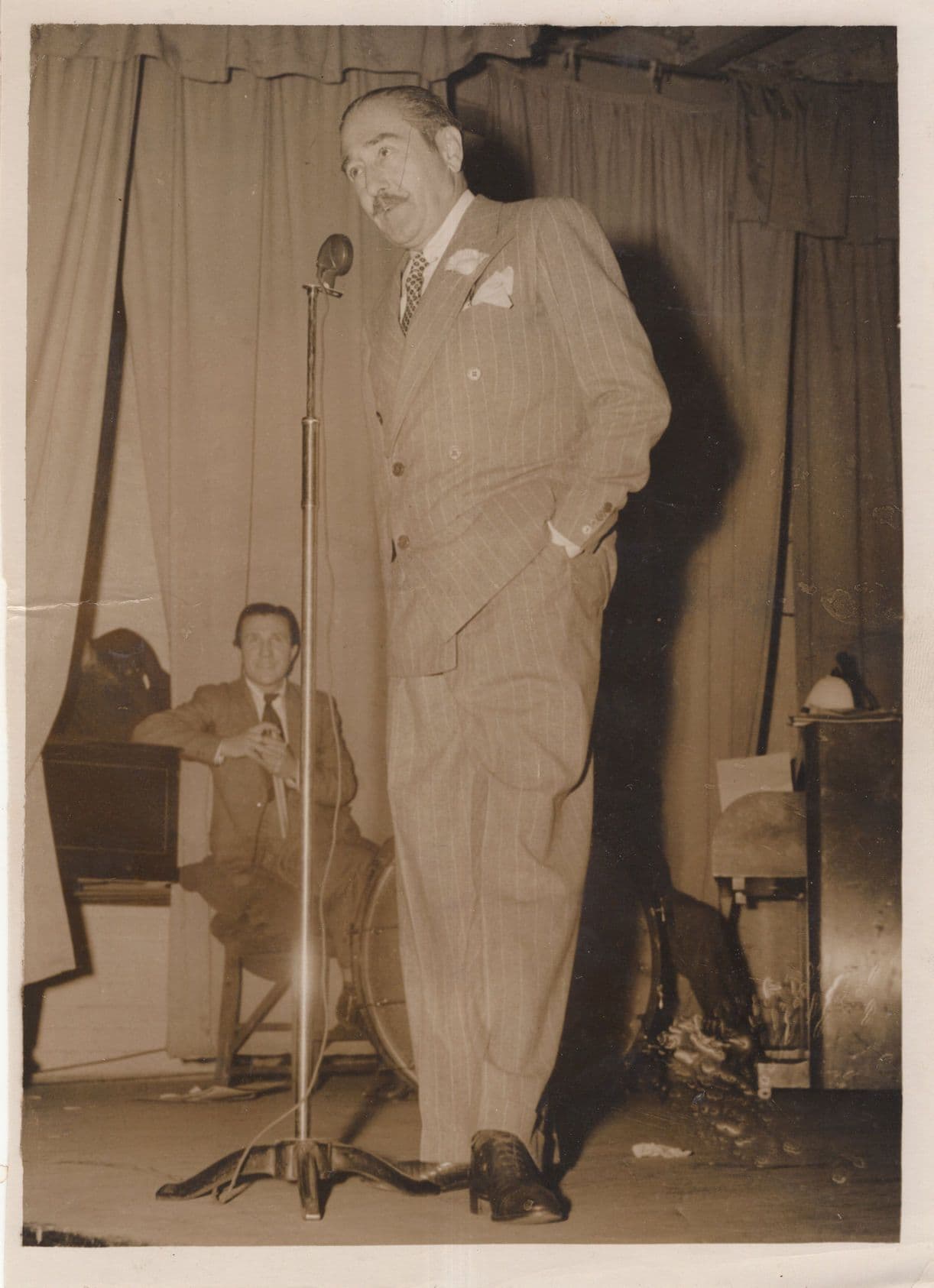 Adolphe Menjou at WW2 Military Concert Film Actor Press Photo