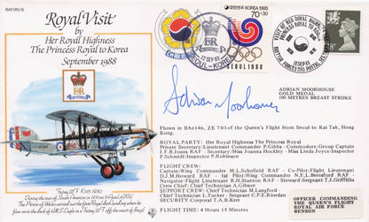 Adrian Moorhouse Swimming Olympics Korea Royal Visit Hand Signed FDC