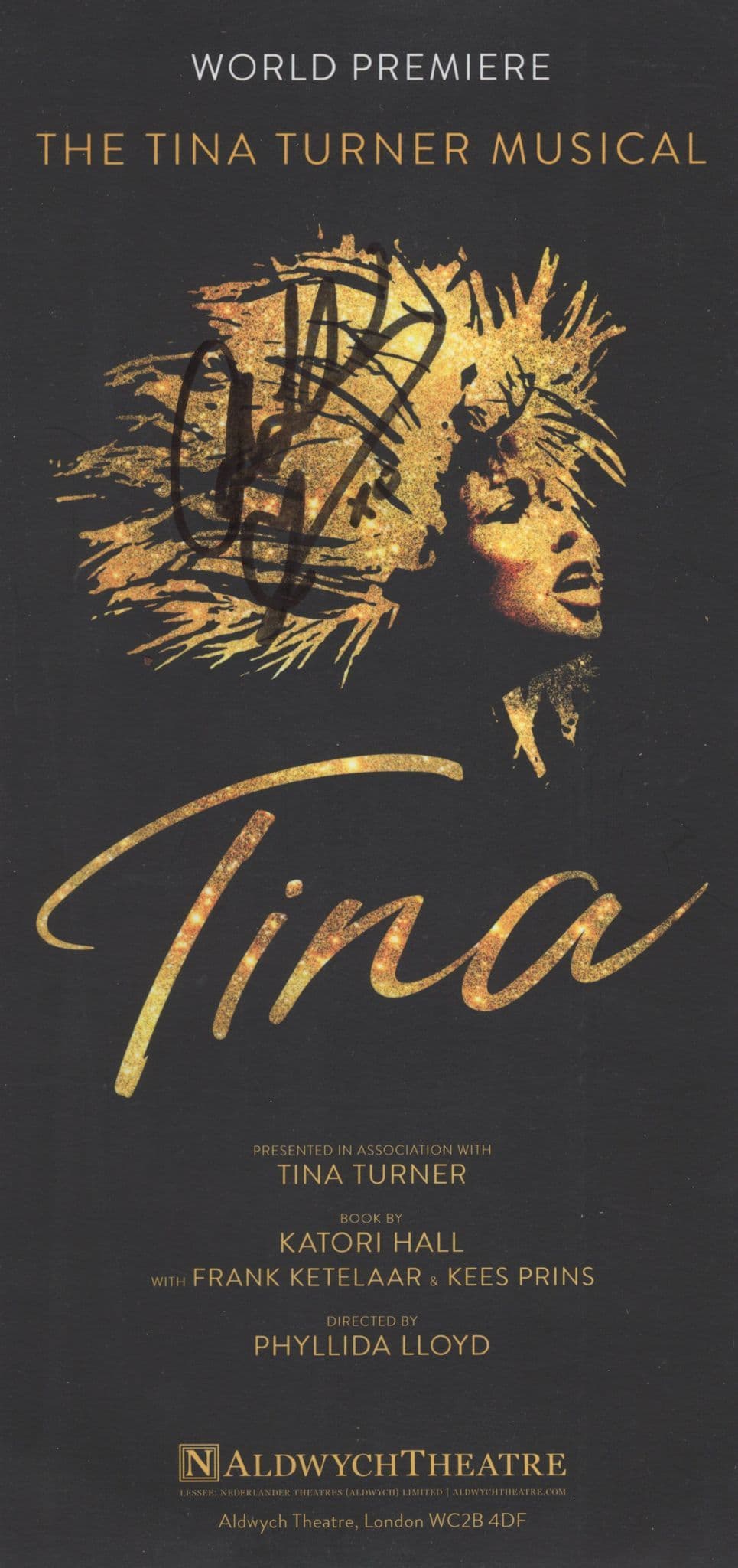 Adrienne Warren Tina Turner The Musical World Premiere Hand Signed Theatre Flyer