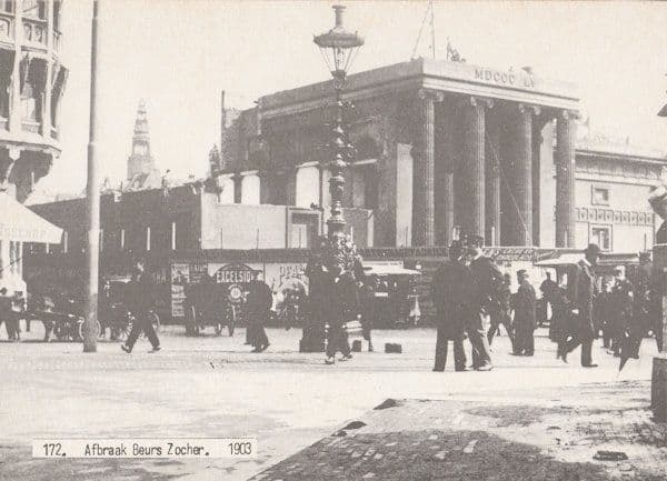 Afbreak Beurs Zocher in 1903 Postcard