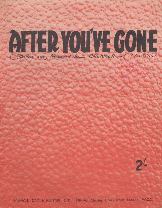 After You've Gone Creamer & Layton 1940s Sheet Music