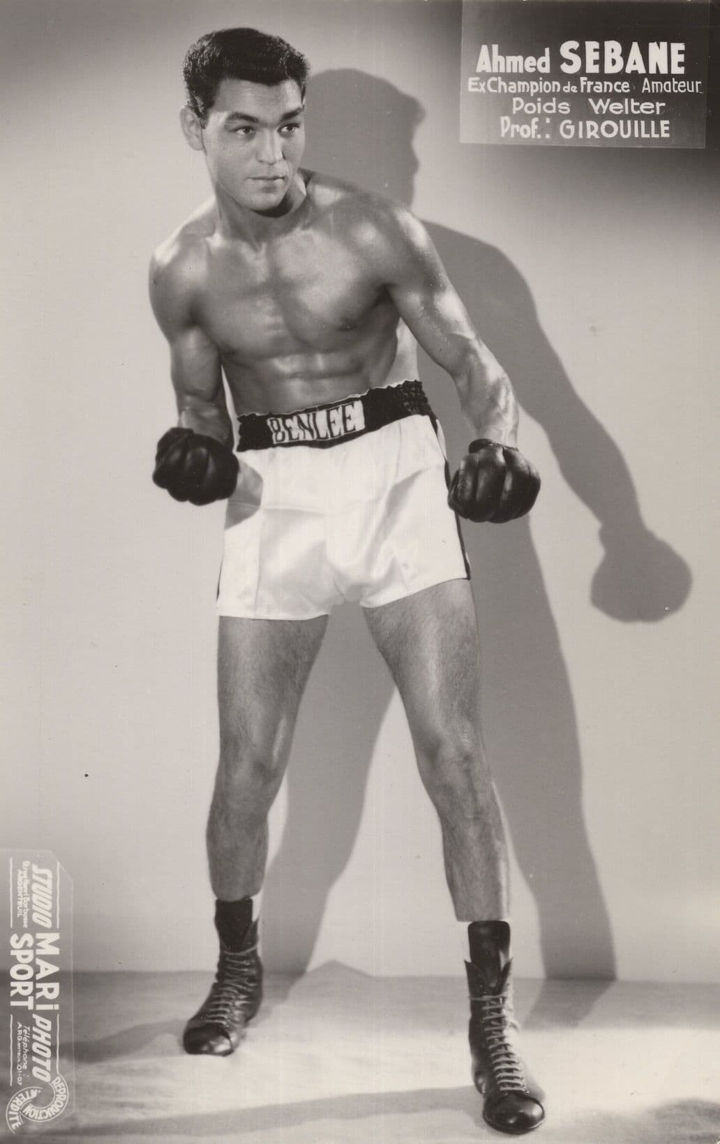 Ahmed Sebane Algerian French Boxing Champion Management Photo Card