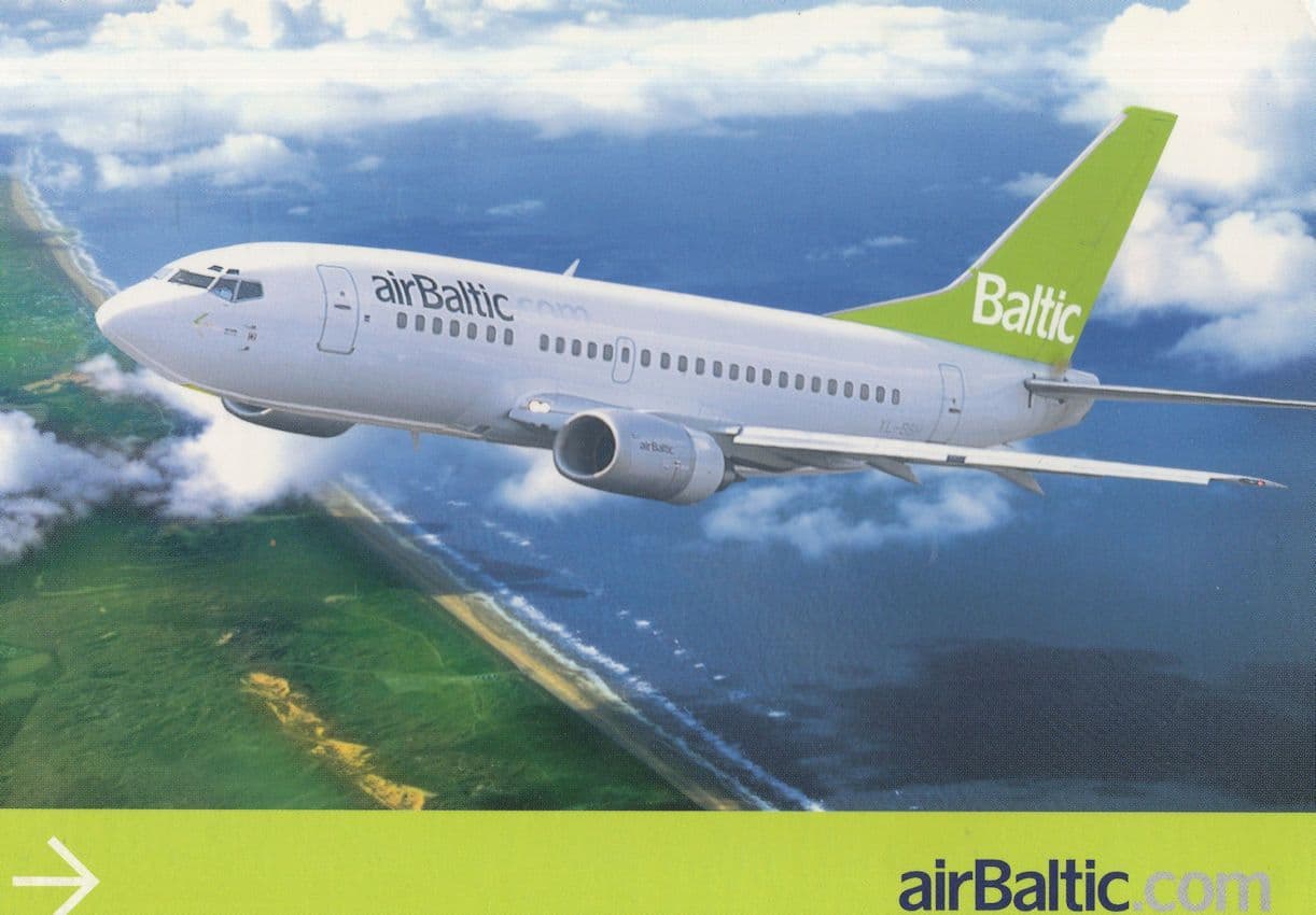 Air Baltic Planes 2006 Flight Map Aircraft Path Postcard
