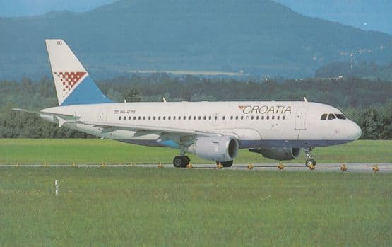 Airbus Industrie A319-112 9a-CTG Plane Croatia Airlines Zurich Airport Postcard