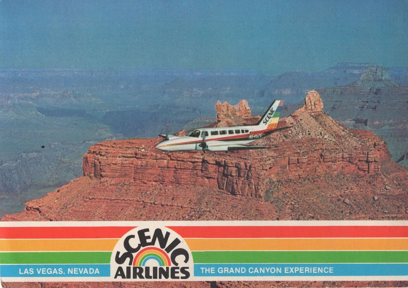 Airplane International Airport Scenic Airlines Las Vegas Grand Canyon Postcard