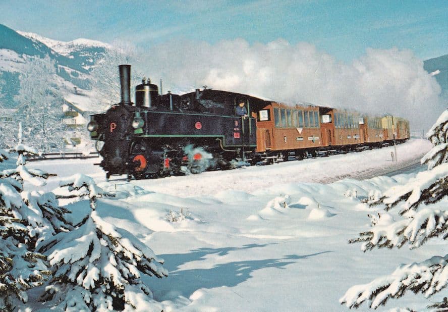 AK Eisenbahn ÔøΩsterreich Zillertalbahn Tirol im Winter Train Postcard