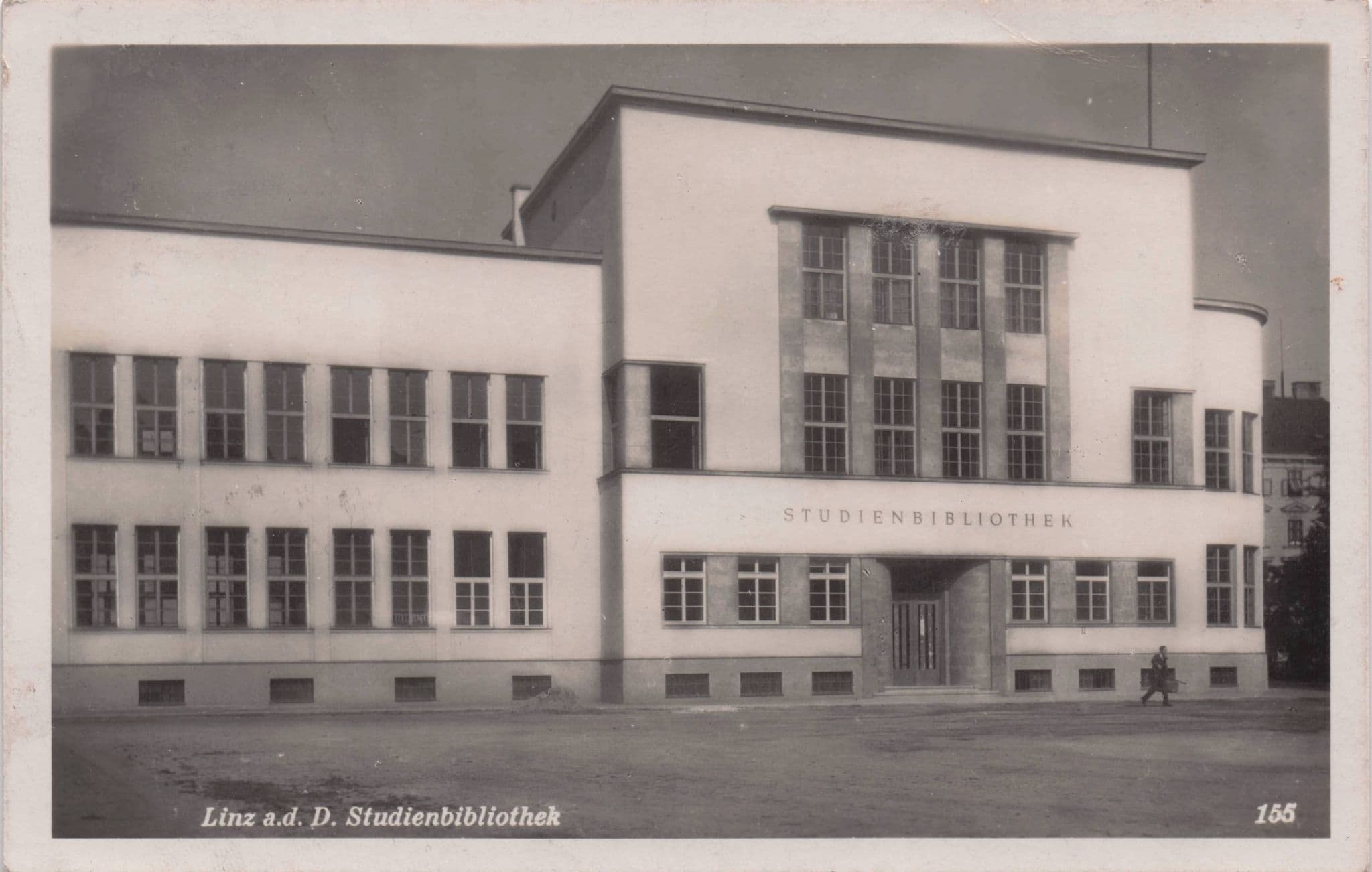 AK Linz Studienbibliothek Austria Old Real Photo Postcard