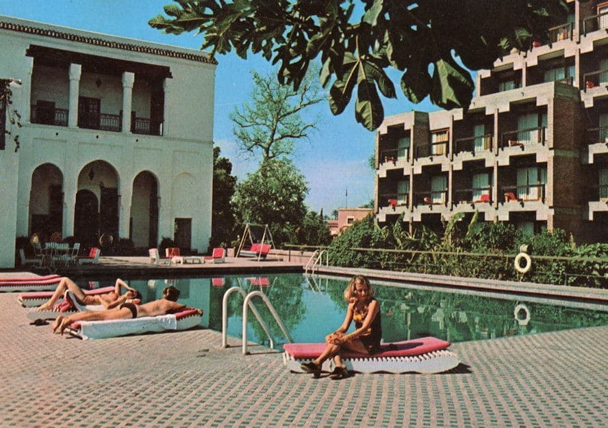 AK Marokko Marrakech Piscine Hotel des Almoravides Postcard