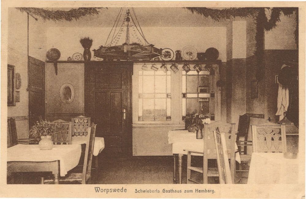 AK Worpswede Gasthaus Restaurant Dining Room Antique German Postcard