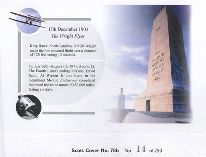 Al Worden Apollo 15 Limited Edition Wright Brothers Hand Signed FDC