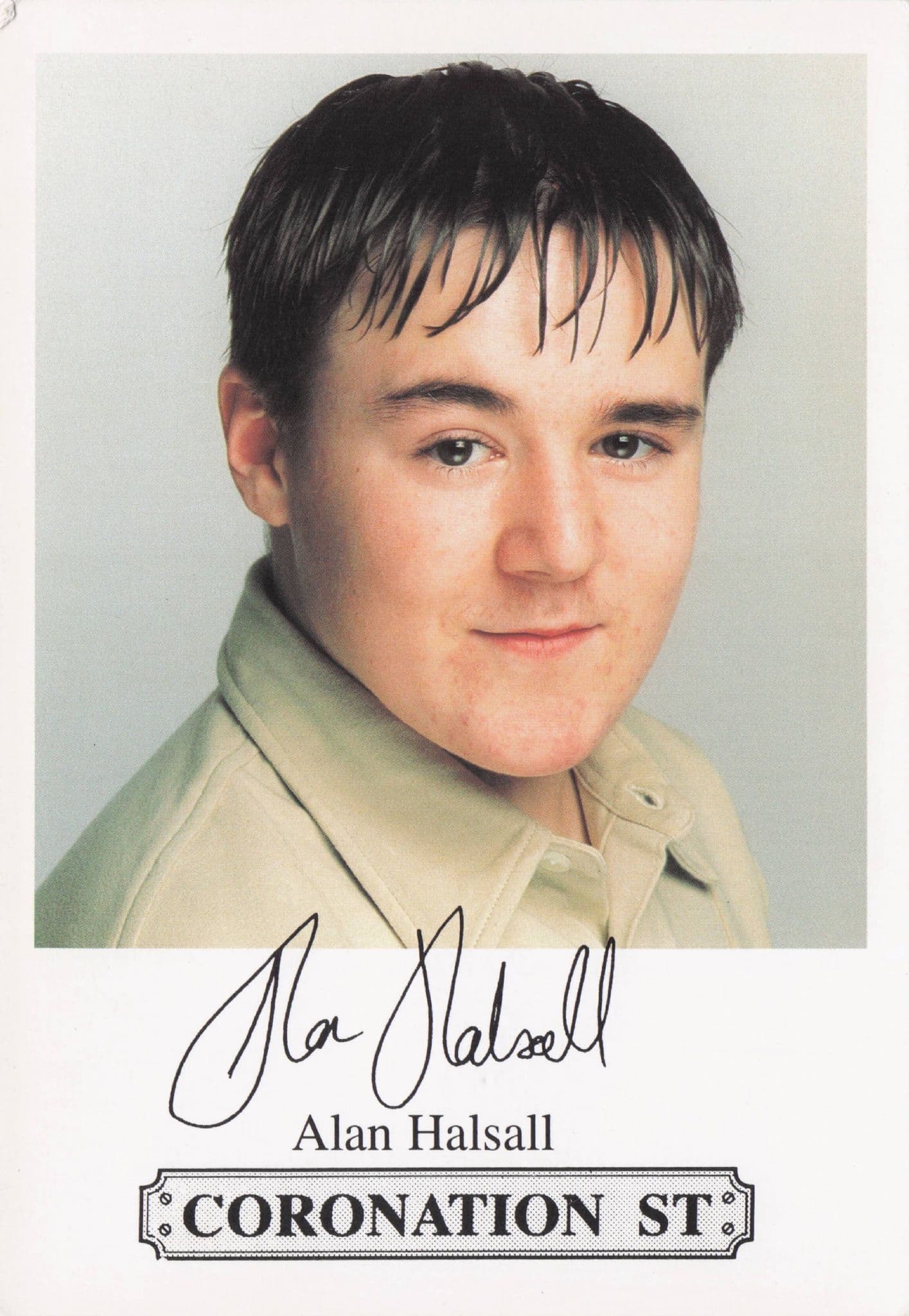 Alan Halsall Coronation Street Printed Signed Cast Card Photo