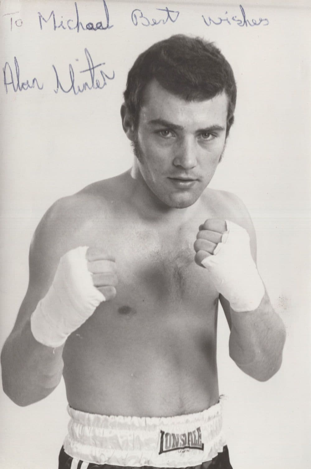 Alan Minter Boxing Champion Hand Signed Vintage Photo