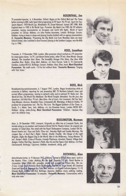 Alan Rothwell Carol Royle Blake's Seven 7 Hand Signed Autograph