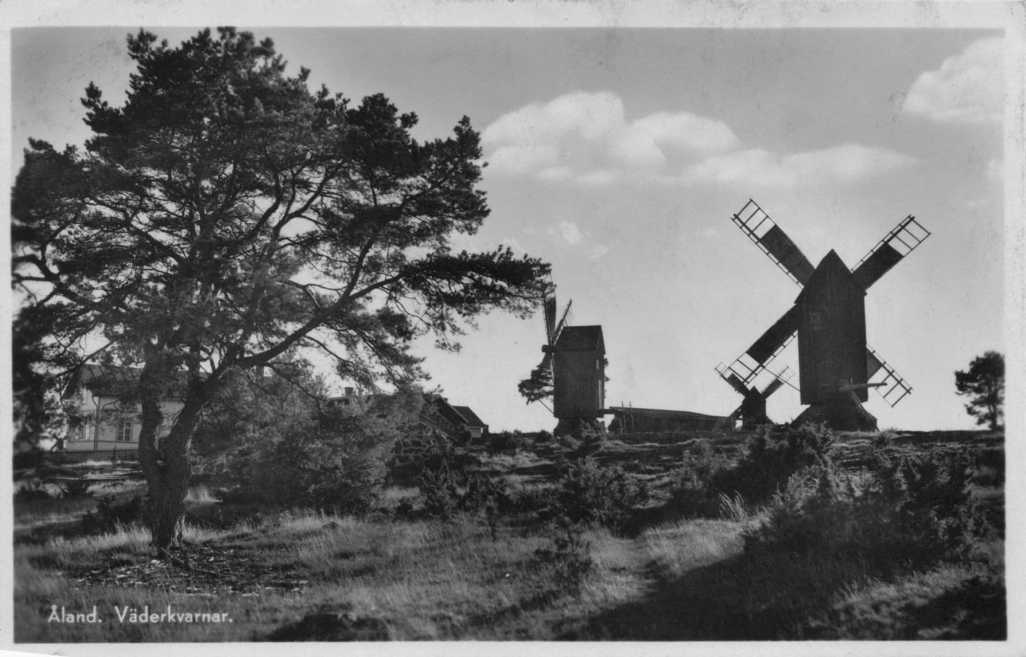 Aland Vaderkvarnar Sweden Windmill Real Photo Old Postcard