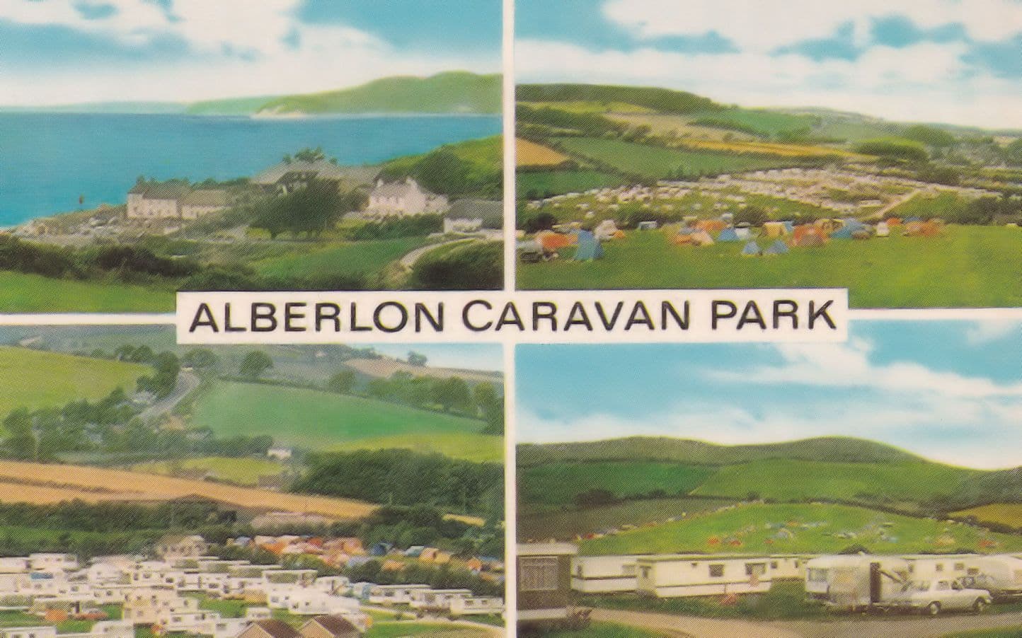 Alberlon Chideock Dorset 1970s Caravan Club Park Postcard