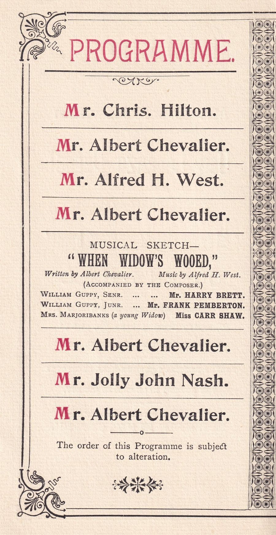 Albert Chevalier Don Lorenzo Perosi Toymaker Victorian London Classical Theatre Programme