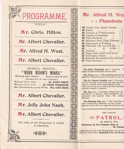 Albert Chevalier Don Lorenzo Perosi Toymaker Victorian London Classical Theatre Programme