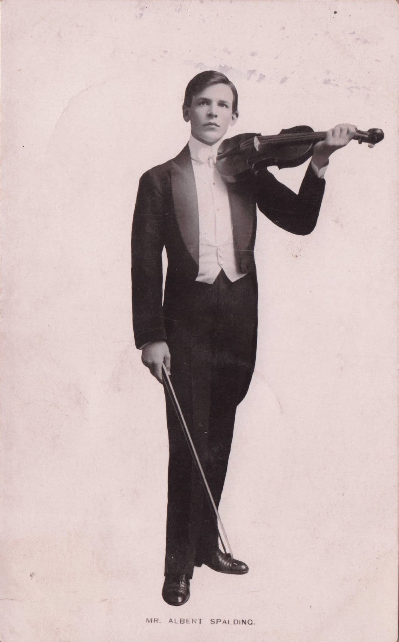 Albert Spalding Historic Theatre Violinist Antique RPC Postcard