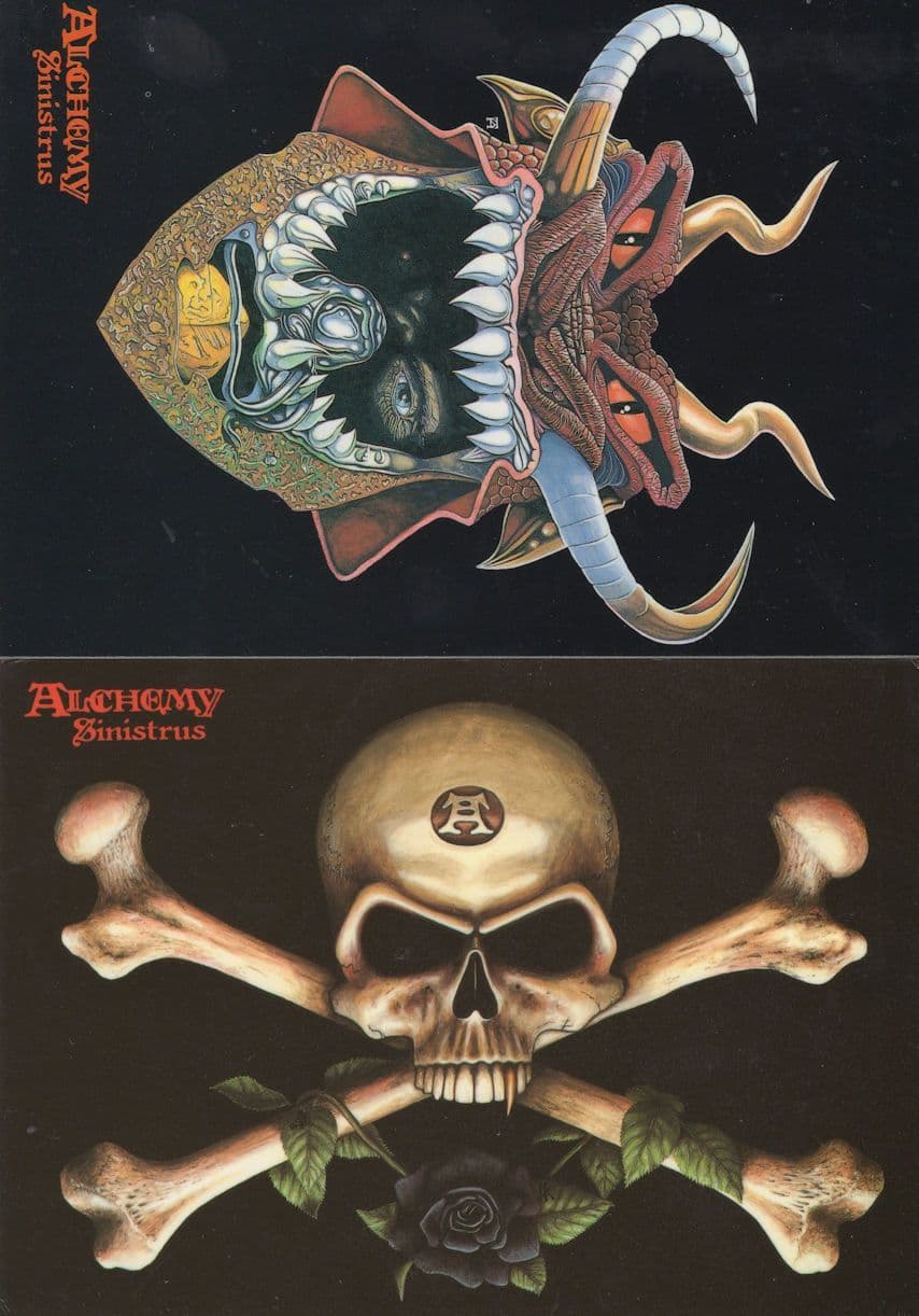 Alchemy Of Philosophy Skulls Fantasy Art 2x Postcard s