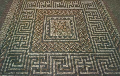 Aldborough Yorkshire Rome Roman Town Tesselated Pavement Primitive Art Postcard