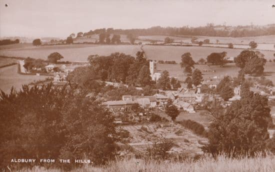 Aldbury From The Hills Near Tring Herts Aerial Real Photo Postcard