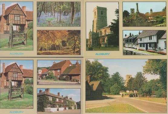Aldbury Herts Church Chantry 4x Village Postcard s