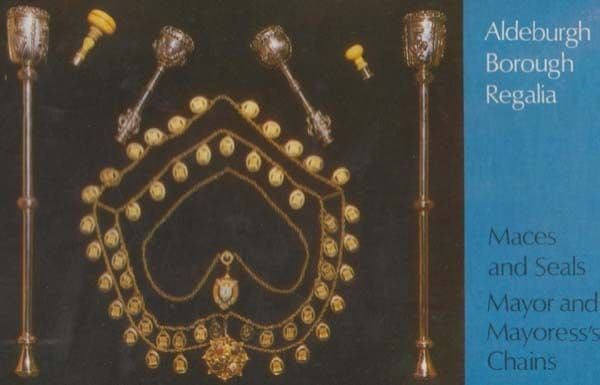 Aldeburgh Suffolk Regalia Military Antique Mayor Chain Chains 1970s Postcard